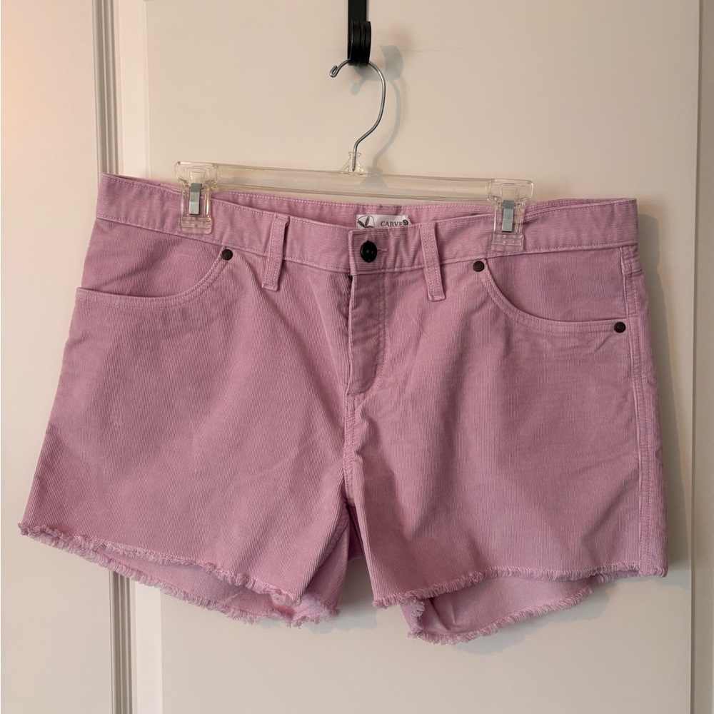 Carve Designs Dogtown Frayed Hem Women’s Shorts in Lavender